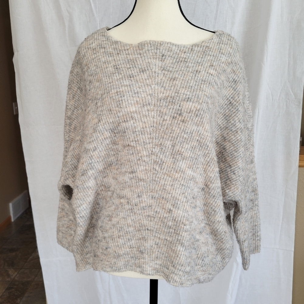 Romeo + Juliet couture spacedye oversized boxy batwing wool blend pullover L